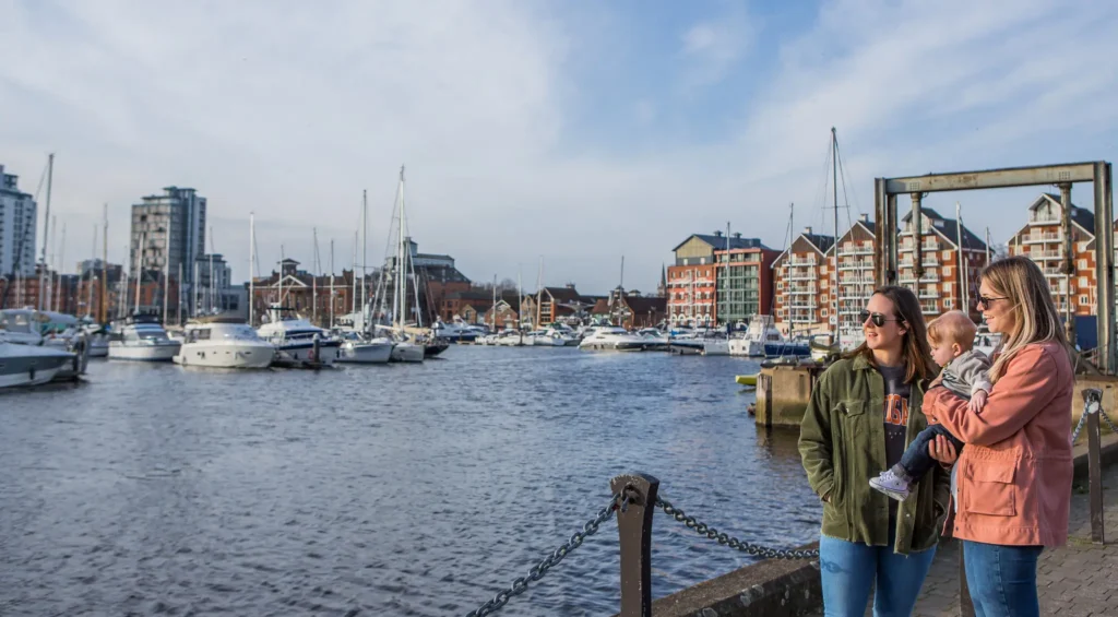 A photo of people enjoying Ipswich Waterfront