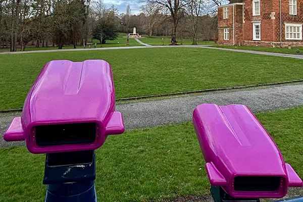 A photo of the Virtual Binoculars, part of the Digital Ipswich project